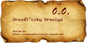 Orszáczky Orsolya névjegykártya