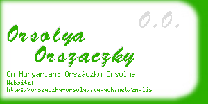 orsolya orszaczky business card