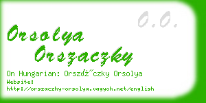 orsolya orszaczky business card